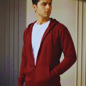 zipper hoodie ( maroon )